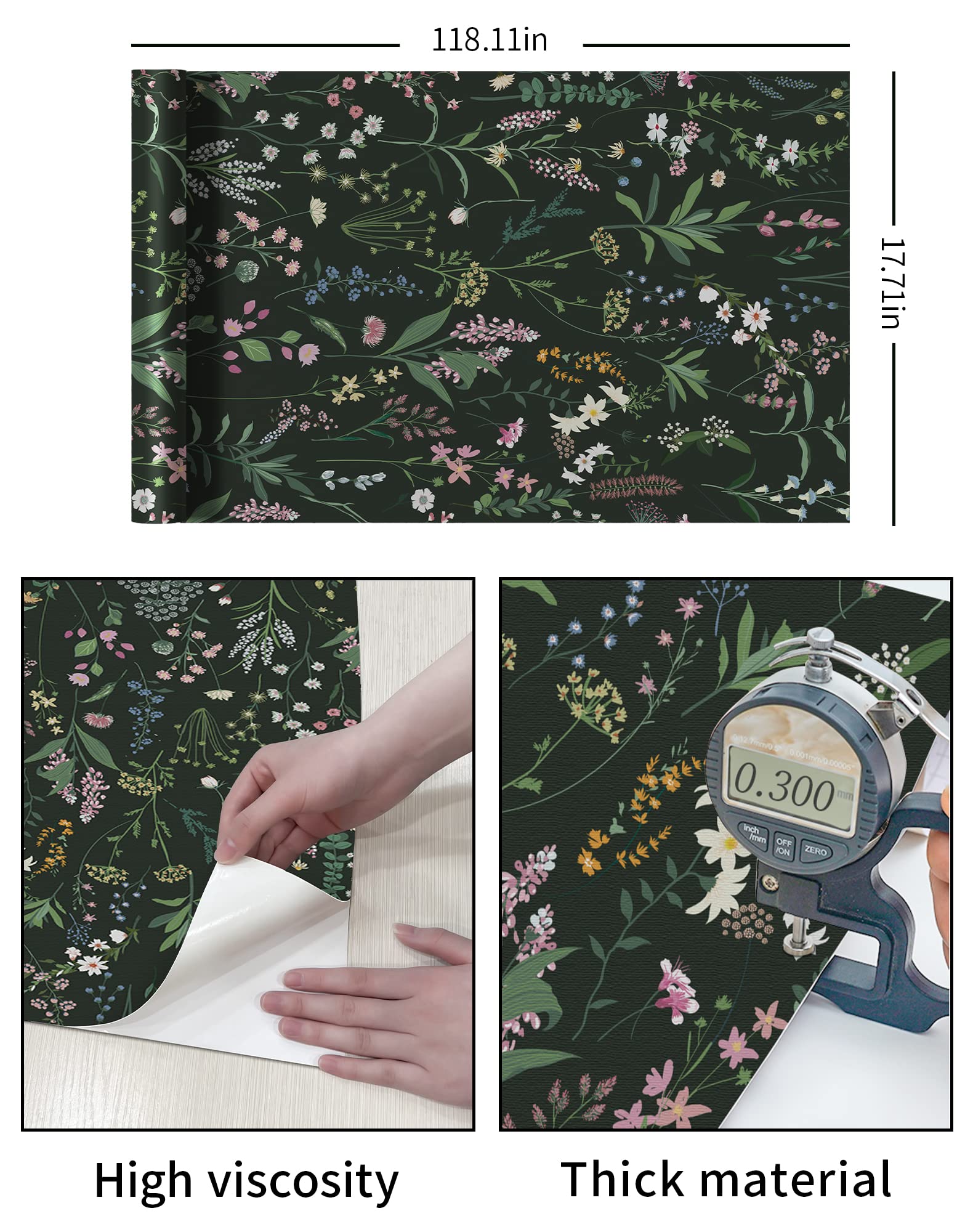 JiffDiff wall cover with floral pattern adds greenery and charm to spaces.