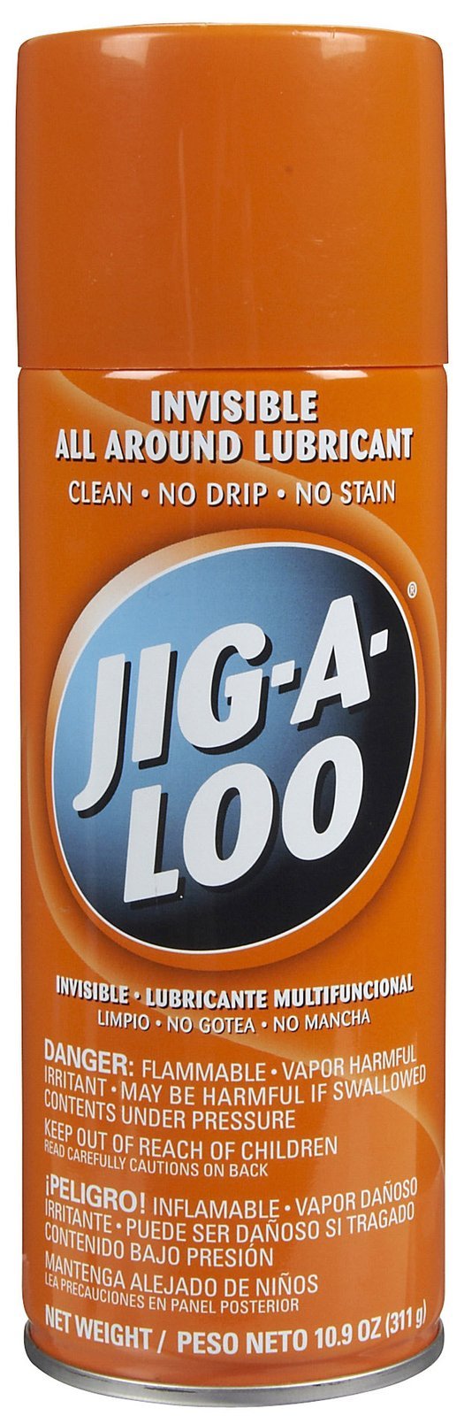 Jig-A-Loo all-purpose lubricant bottle for quiet, smooth operation of hinges and moving parts
