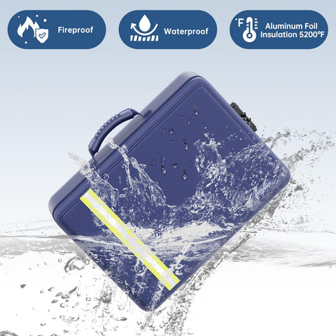 JIHOX fireproof document bag interior four-layer storage with adjustable partition