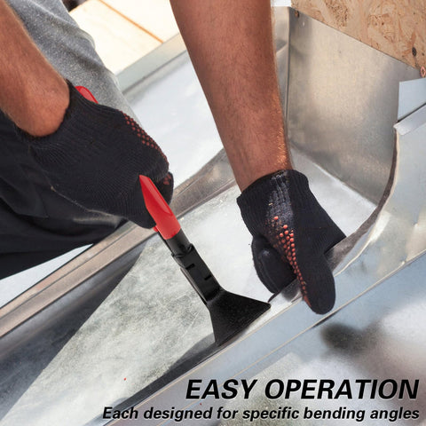 Jiimee seamers in use, bending metal sheets with control and ease.