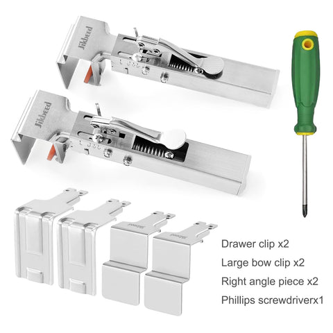 Jikbeed bow clips two ways adjustable for varied cabinet jobs.