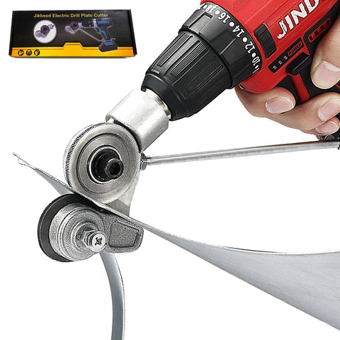 Jikbeed metal nibbler closeup showing precise cutting edge for flat metal sheets.