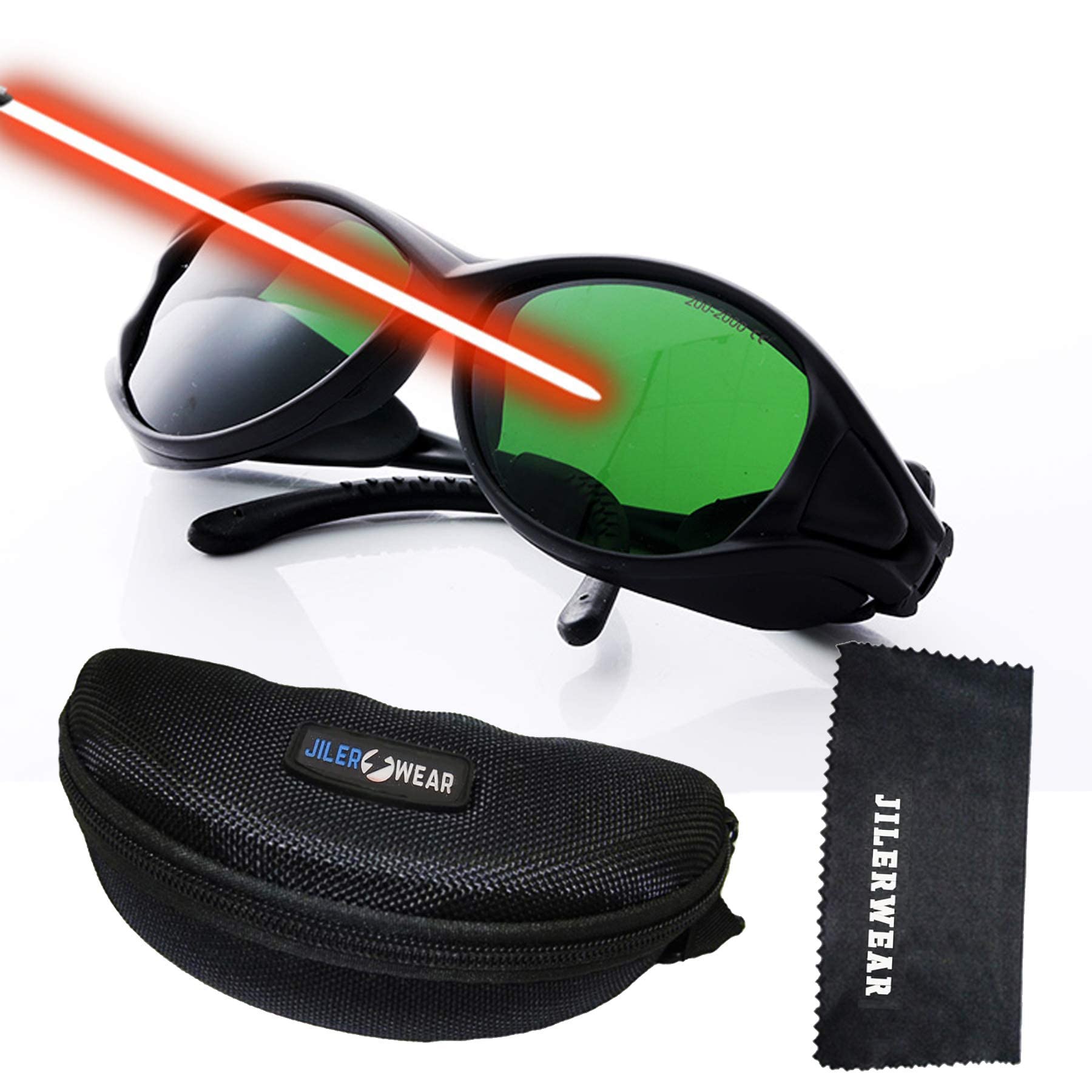 JILERWEAR laser safety glasses for 405nm violet protection with ergonomic comfort.