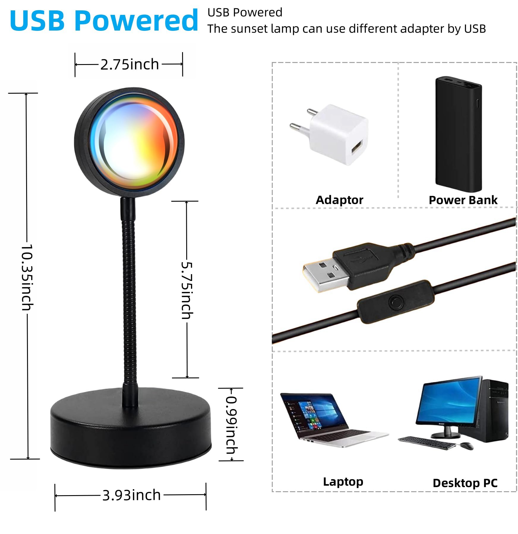 JIMEI Sunset Lamp dynamic modes offer customizable lighting scenes.