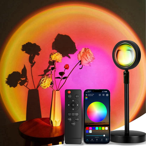 JIMEI Sunset Lamp Projector emits warm colors for cozy bedrooms.