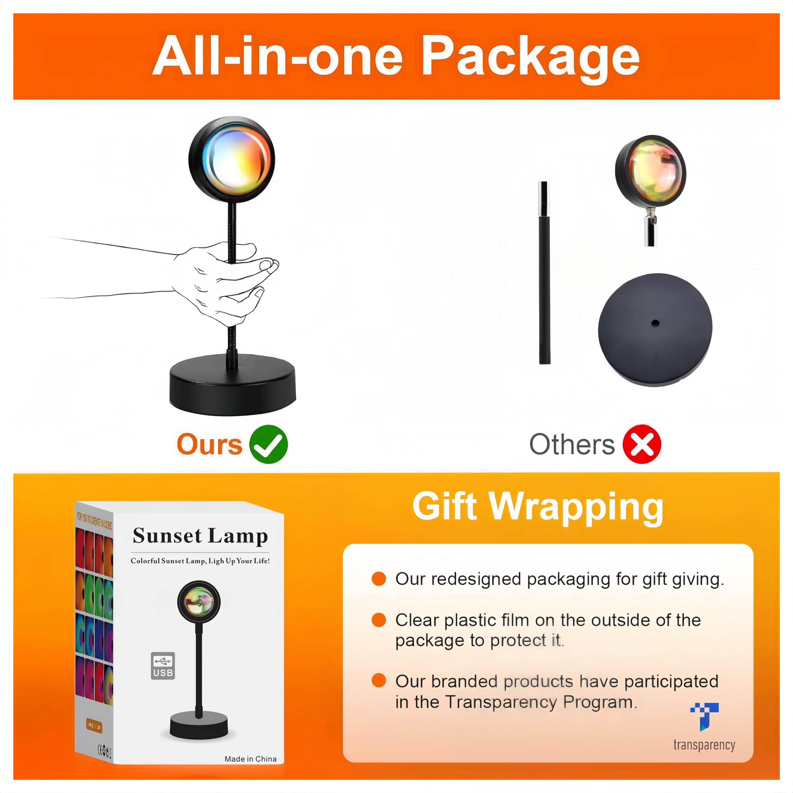 JIMEI Sunset Lamp with RGB colors to set mood for gatherings.