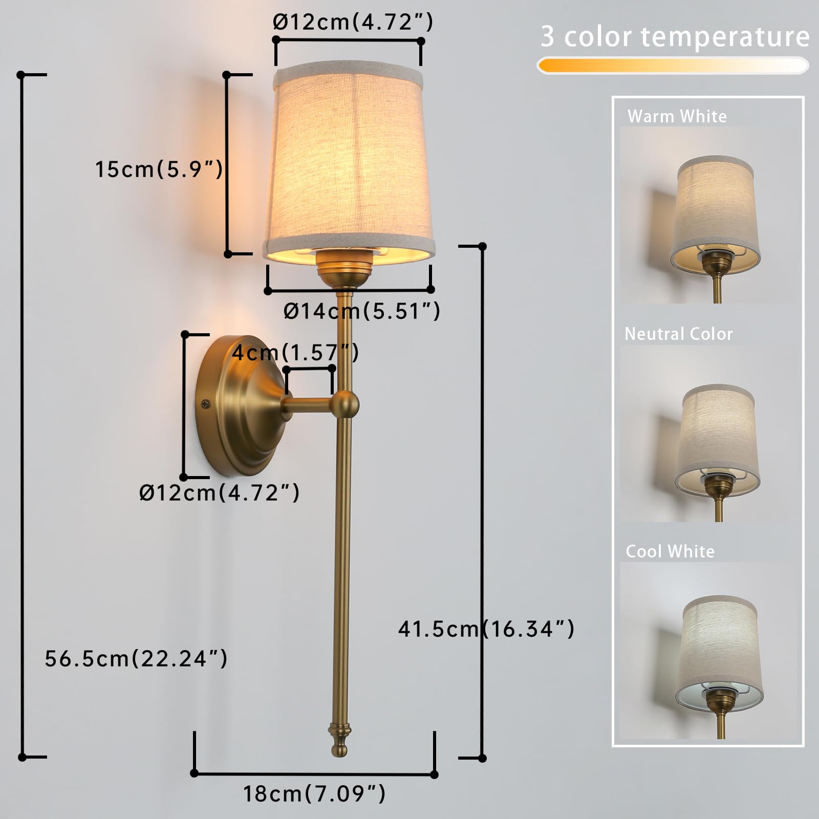 JIMUBEAM linen shade wall sconce provides soft, warm lighting for bedrooms