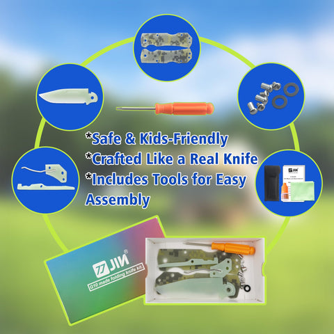 JIN Alpha G10 knife with camo handle designed for durable pretend play