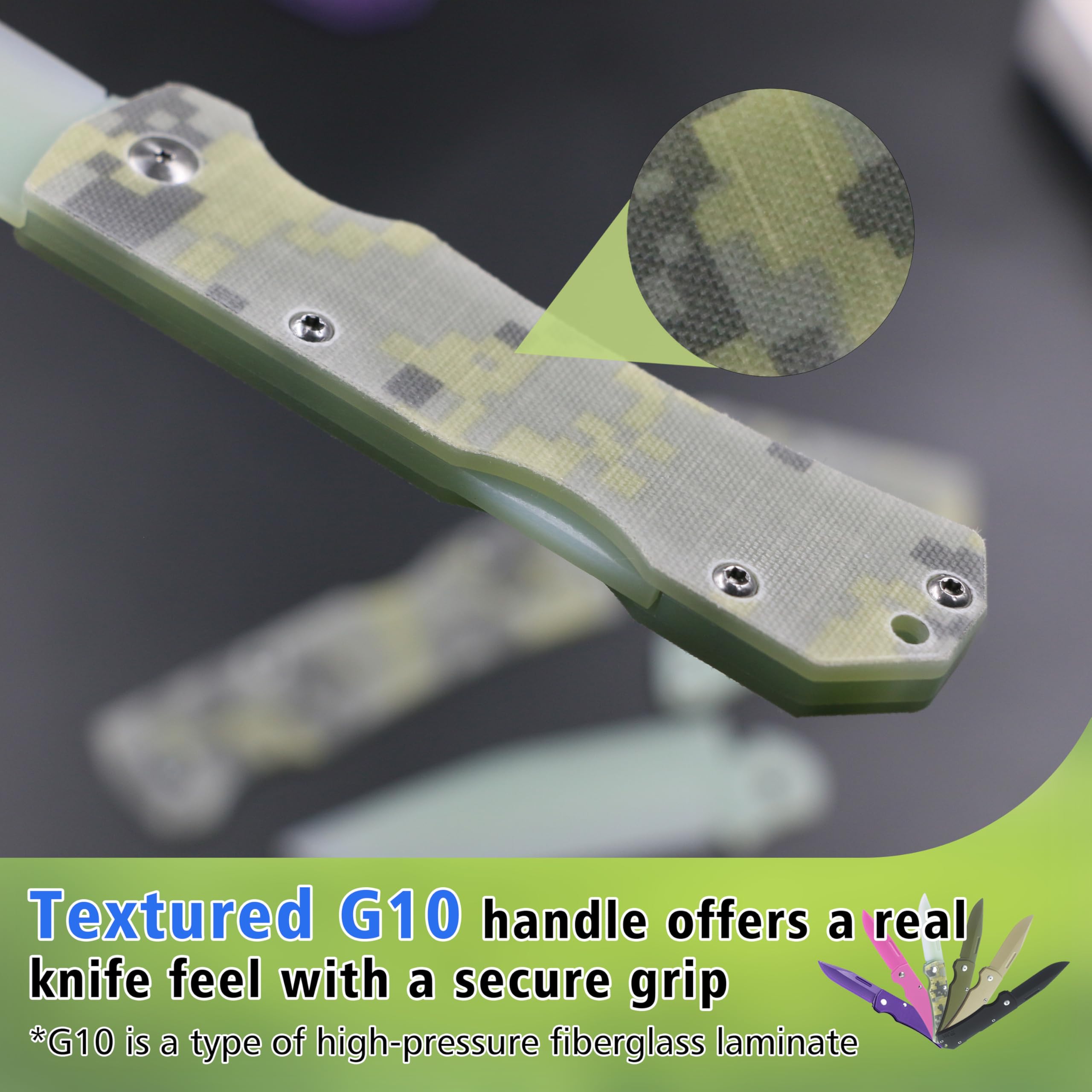 JIN Alpha G10 knife features lock-back safety for realistic, supervised training