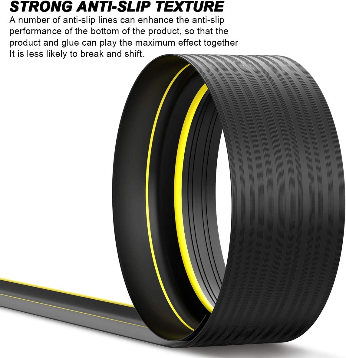 Jin&Bao garage door seal on concrete shows strong adhesion and fit.