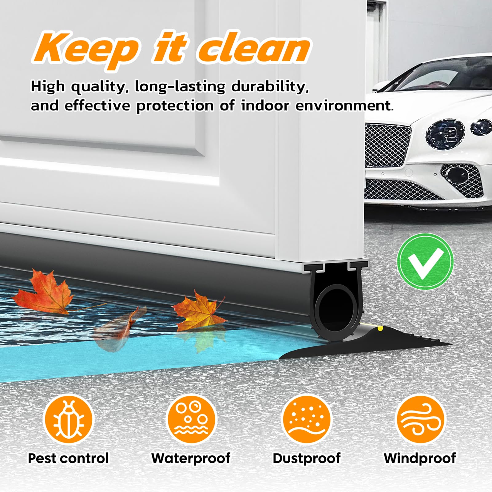 JinBao seal installed on door bottom with tight fit.