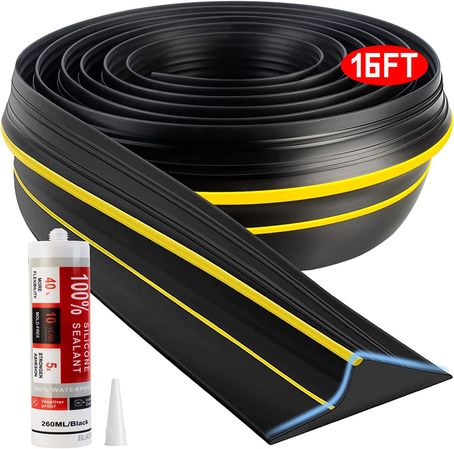 Jin&Bao universal threshold seal 16ft kit with adhesive for weather protection.