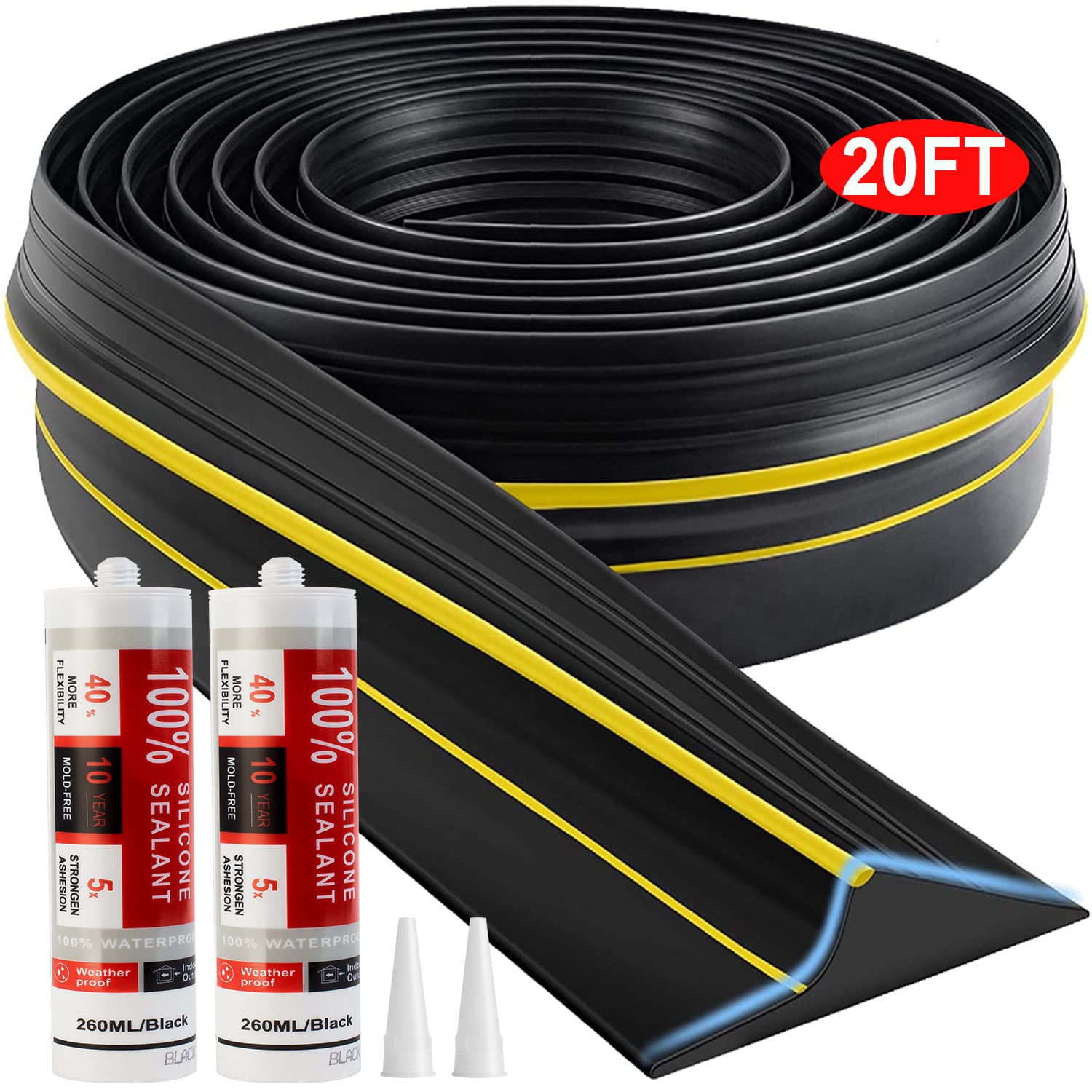 Jin&Bao universal threshold seal 20ft kit with yellow strip for visible protection.