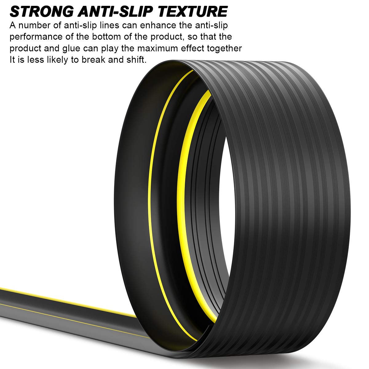 Jin&Bao yellow safety strip detail improves visibility and slip resistance near doorway.