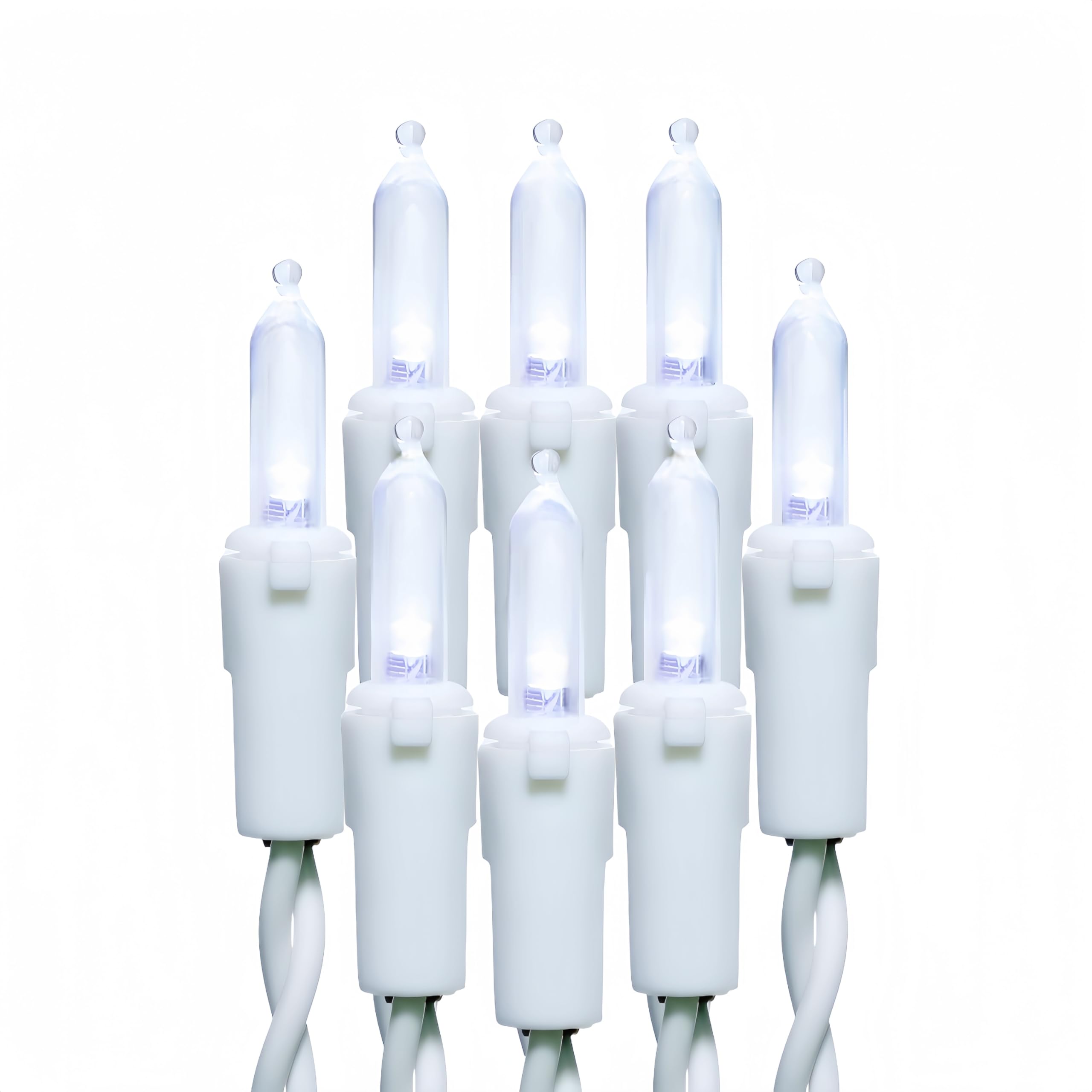 JinBest 100 LED White Christmas Lights on outdoor tree wrap for festive illumination