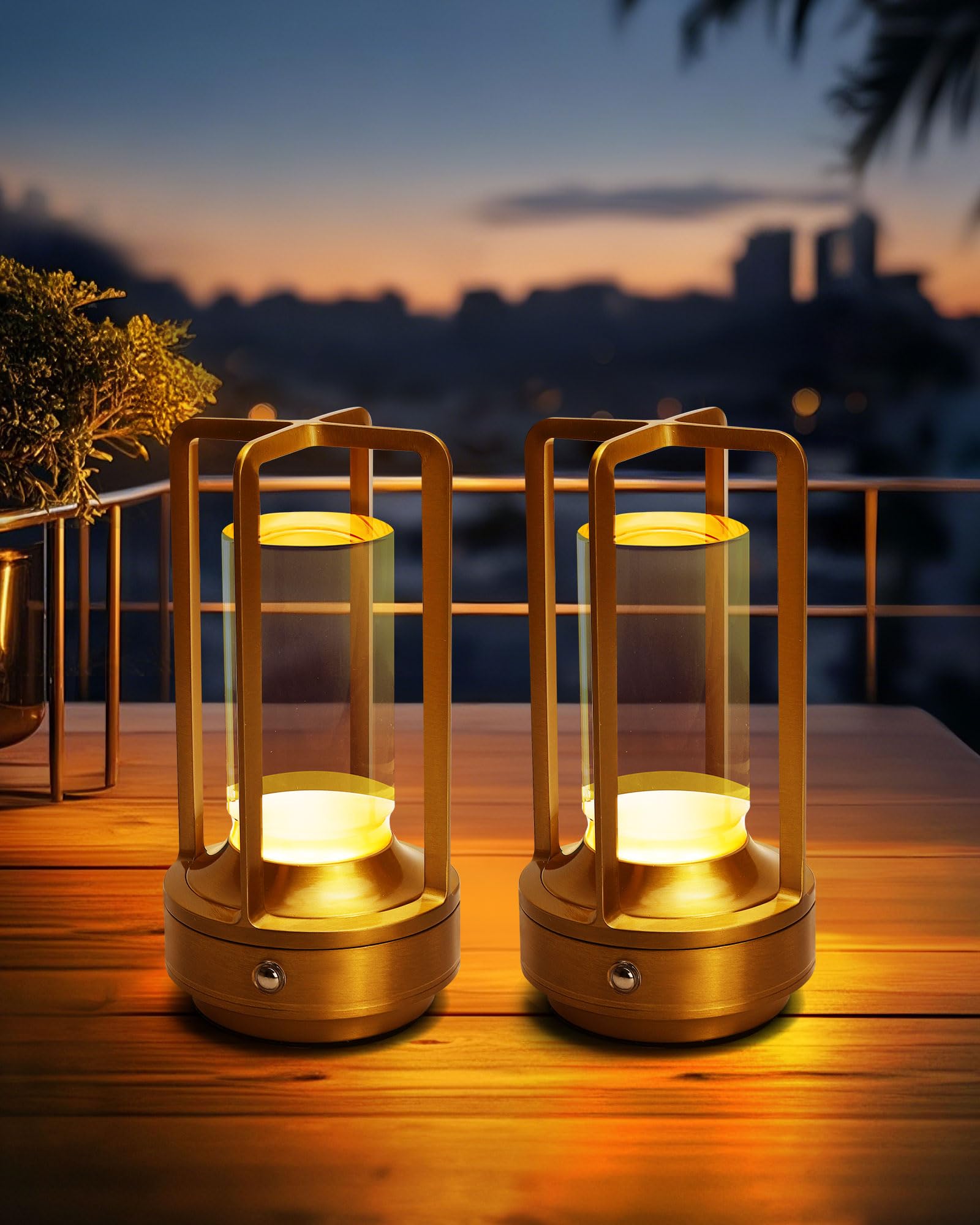 Jinchangming cordless table lamps set in gold for cozy indoor ambiance