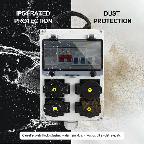 JINDOUZI leakage breaker meter detail emphasizes built-in protection features.