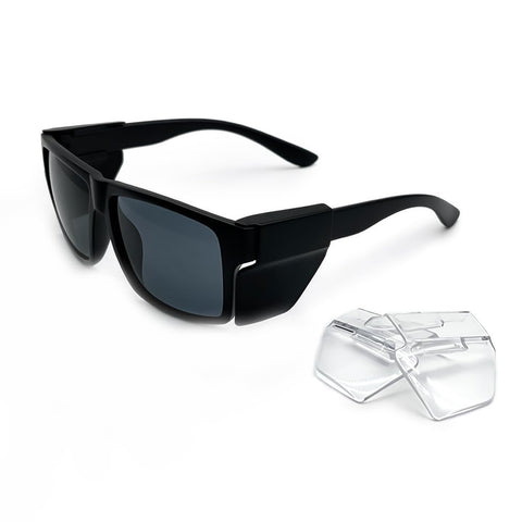 JING LEI safety glasses with removable side shields for versatile protection.