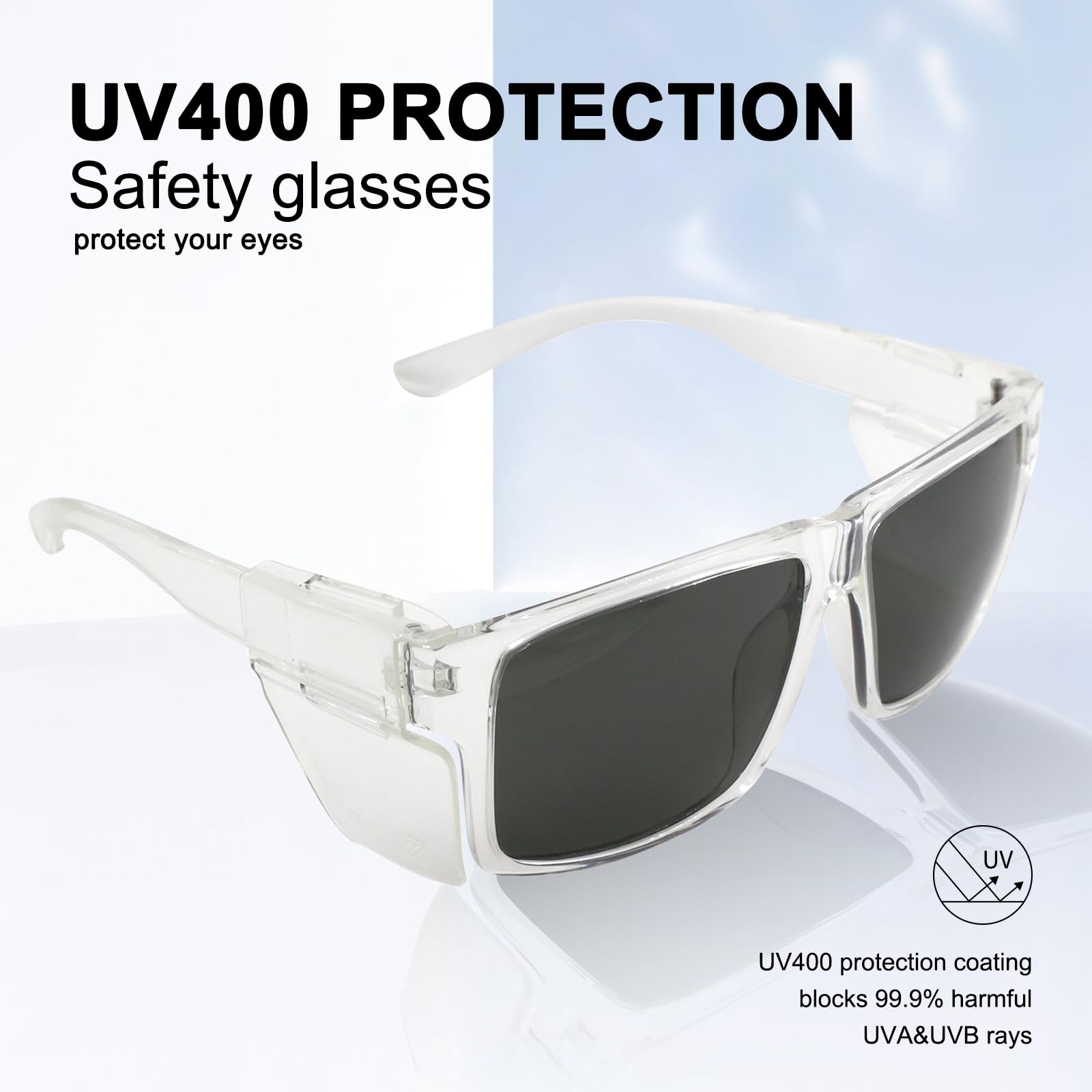 JING LEI glasses guard against splashes and dust in labs and construction.