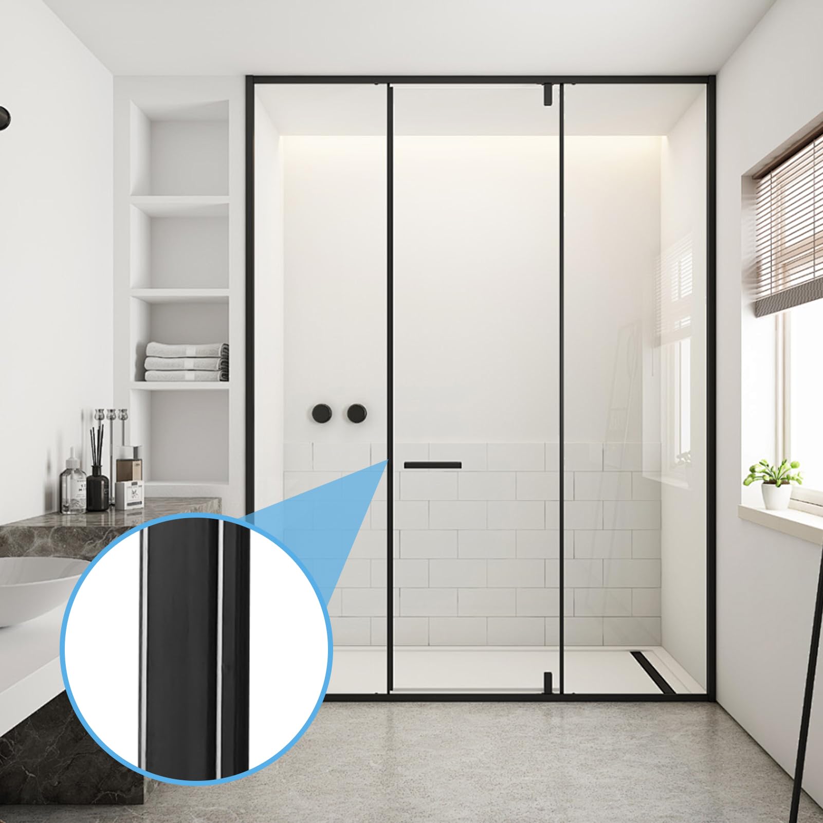 JINGZHAN bathroom seal close-up shows flexible, strong material.