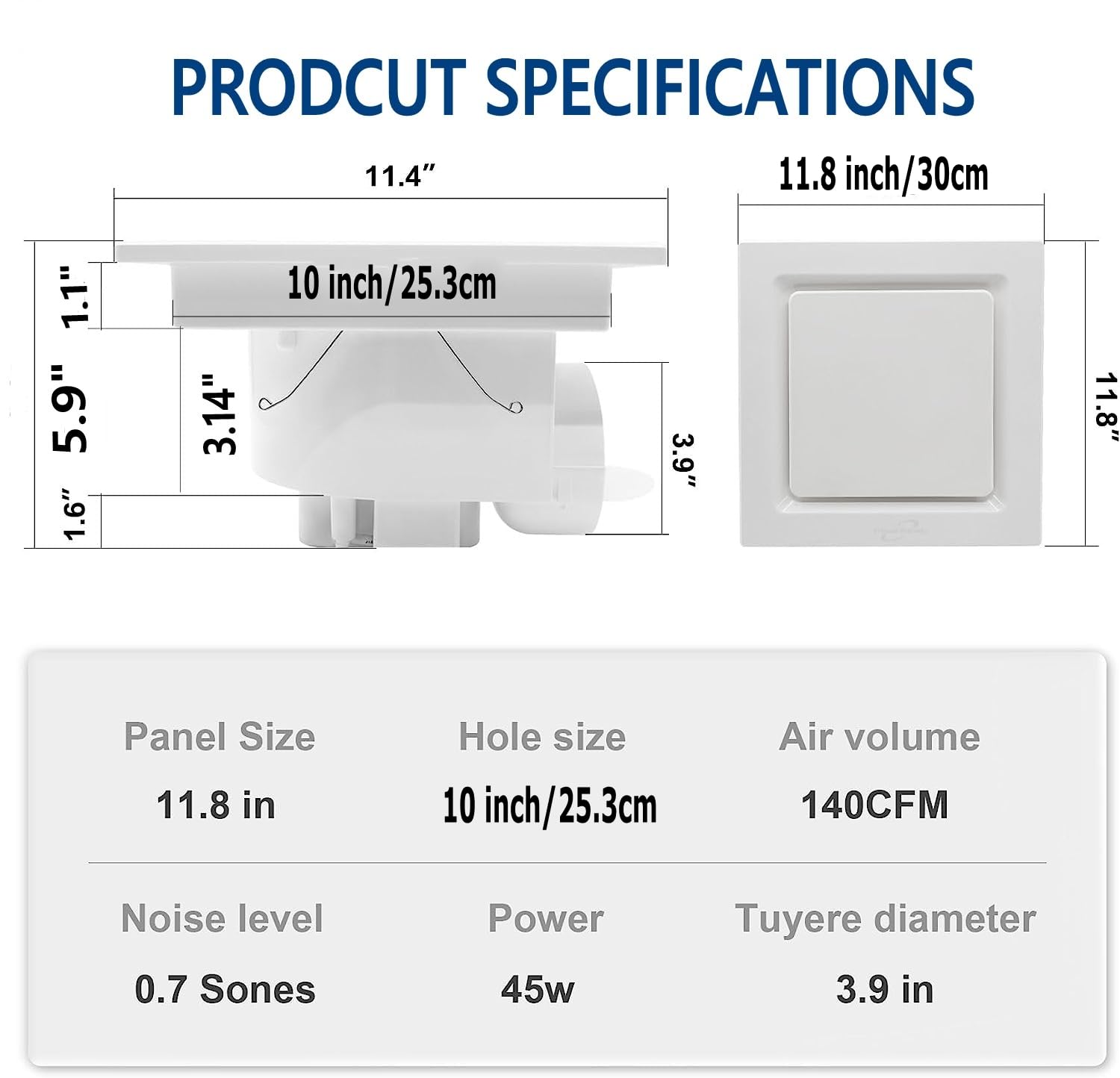 Jinhong exhaust fan 1-2 sones offers whisper-quiet operation for bathrooms.