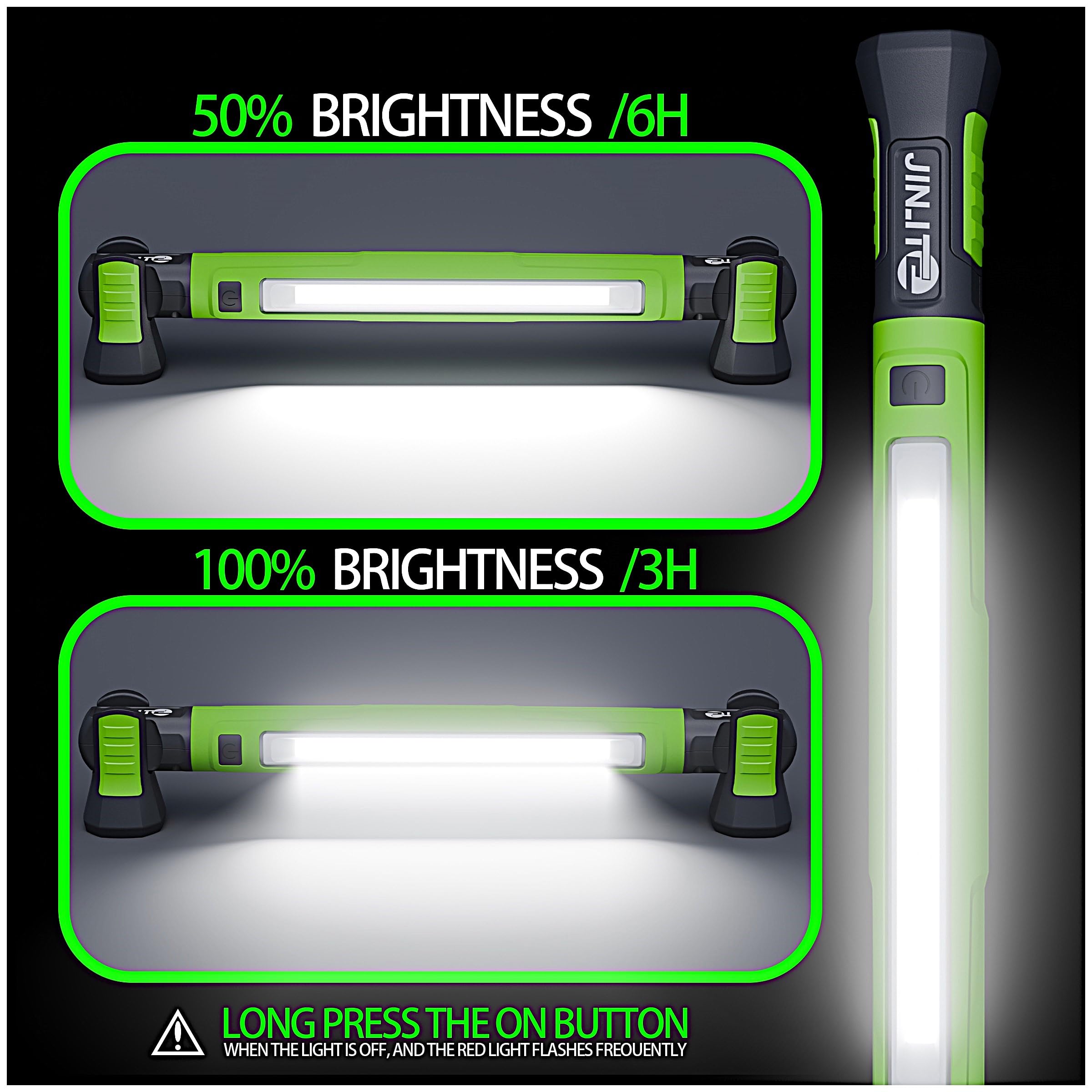 JINLITE 5200mAh battery powers long sessions and charges devices
