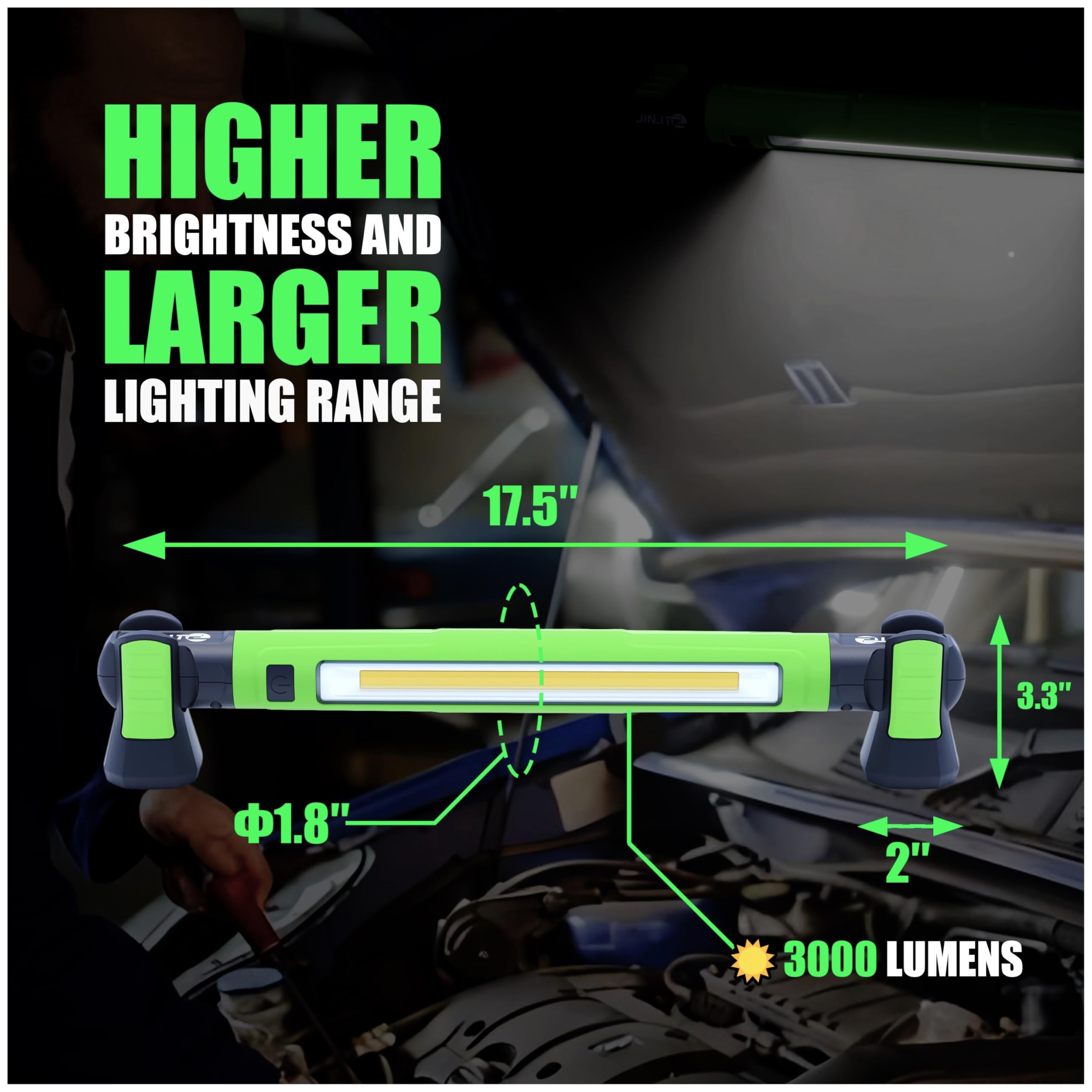 JINLITE under hood use provides bright visibility in engine bays