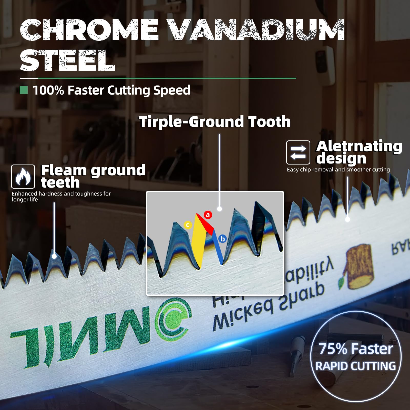 jinmg 6tpi arc tooth sawblade durable clean cuts for wood