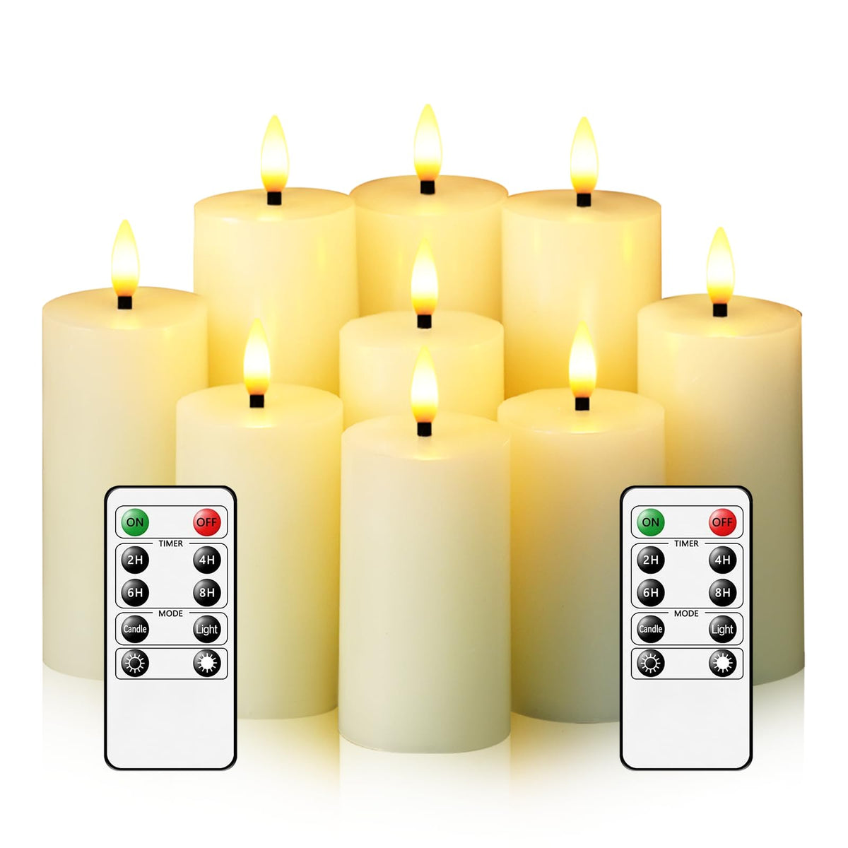 JINYANIA flameless real-wax ivory 4-inch candle with lifelike glow