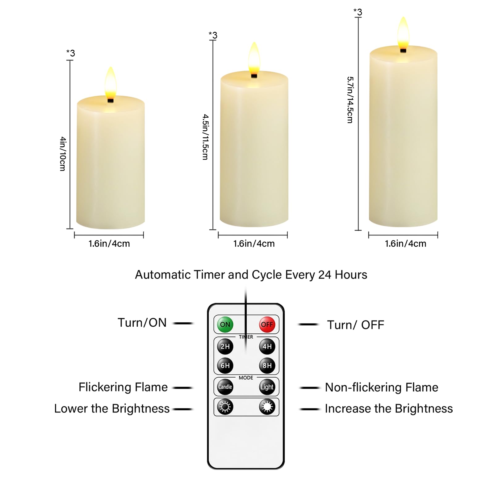 JINYANIA ivory pillar candles arranged for table decor