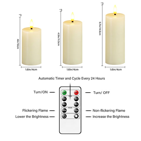 JINYANIA ivory pillar candles arranged for table decor