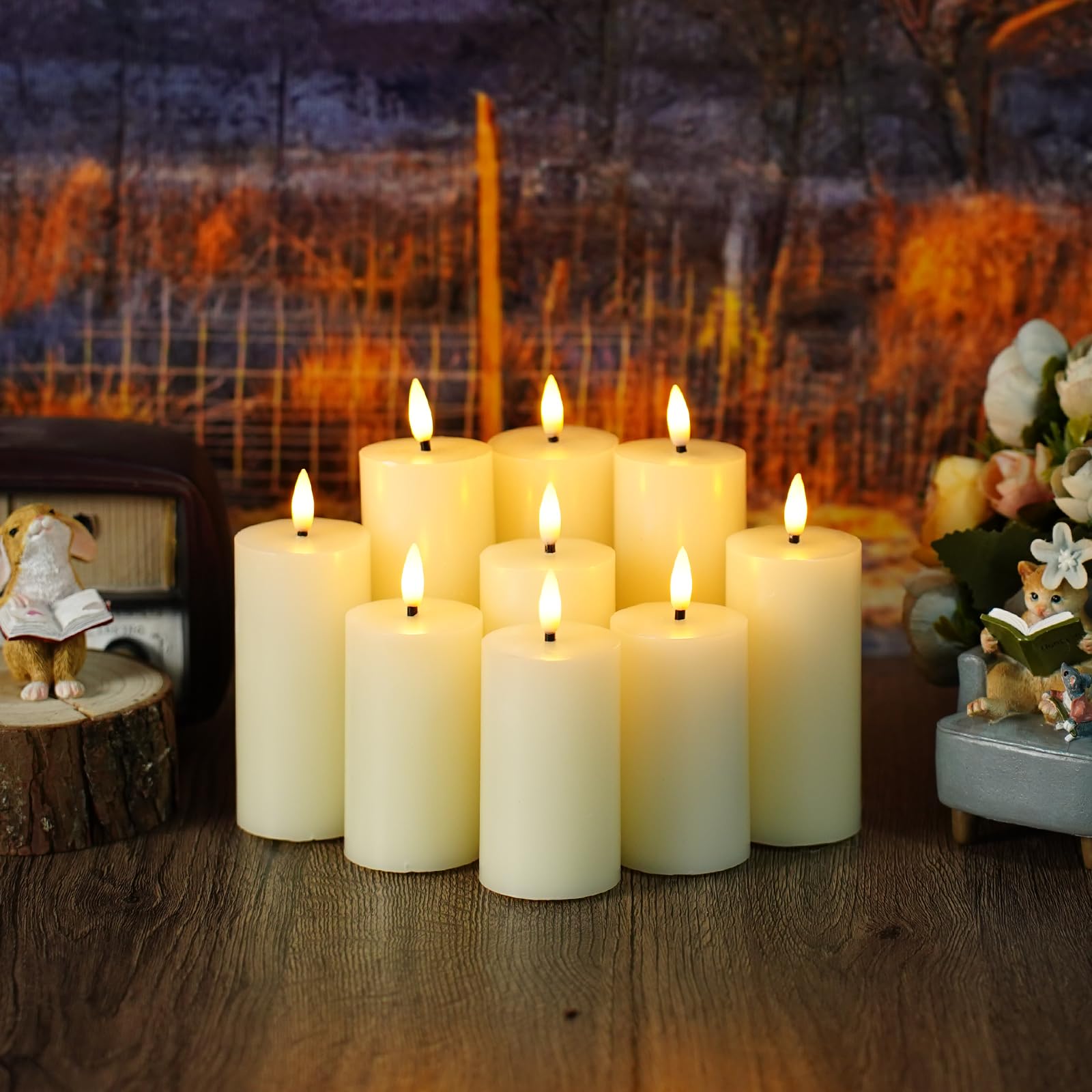 JINYANIA real-wax exterior with 3D wick creates lifelike glow