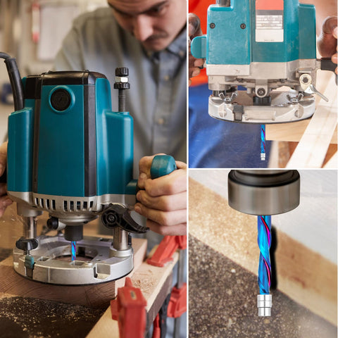 Jiiolioa CNC-compatible bit works with 1/4 inch collet routers.