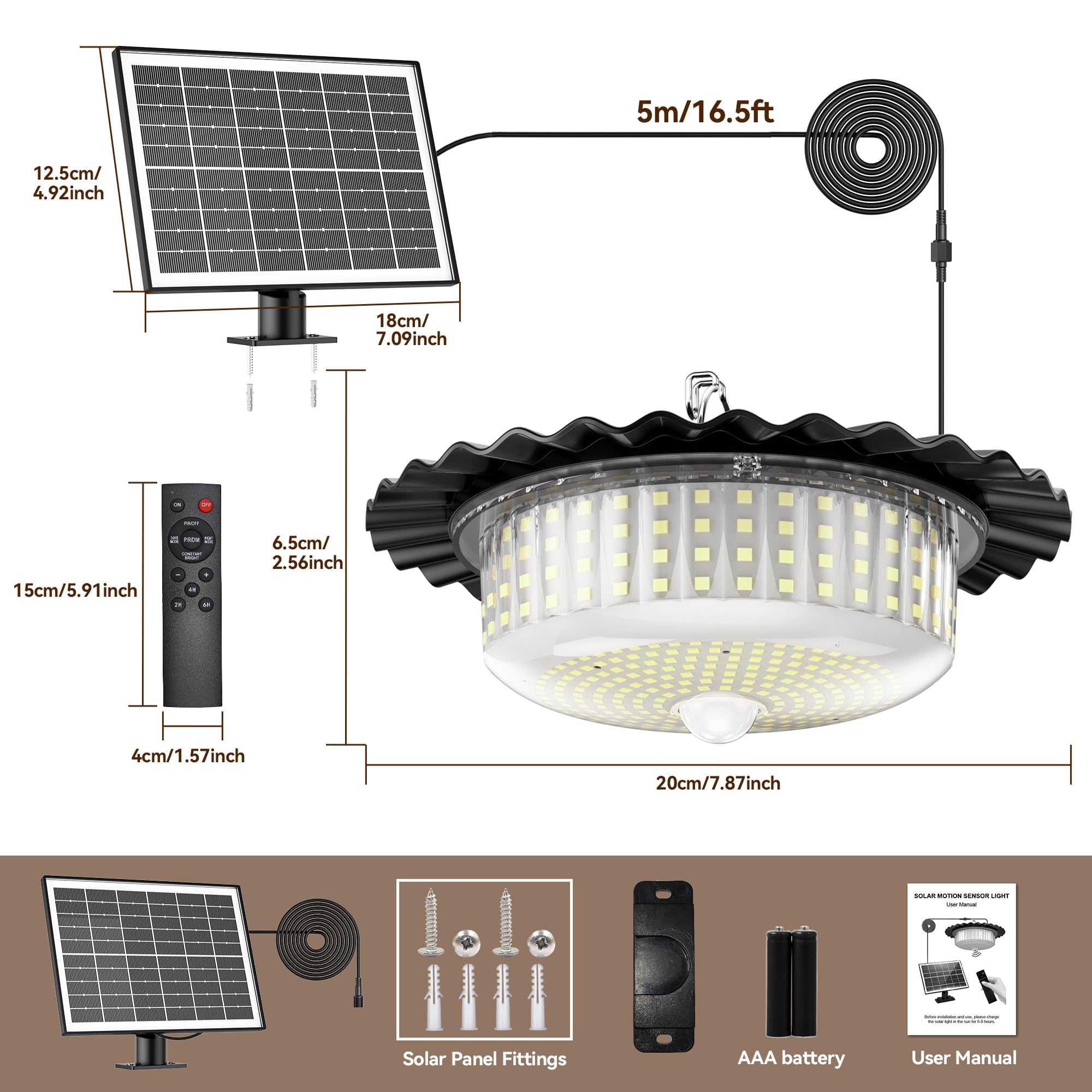 JIORRIO solar lights easy-install-hook enables fast setup anywhere
