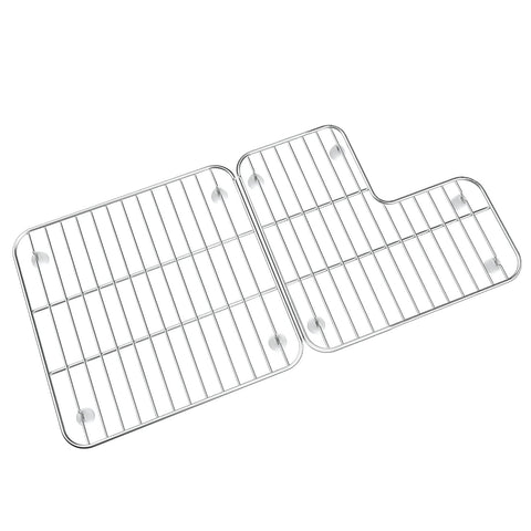 JIOTAR K-6639-ST bottom basin racks with left and right supports protecting Kohler sinks.