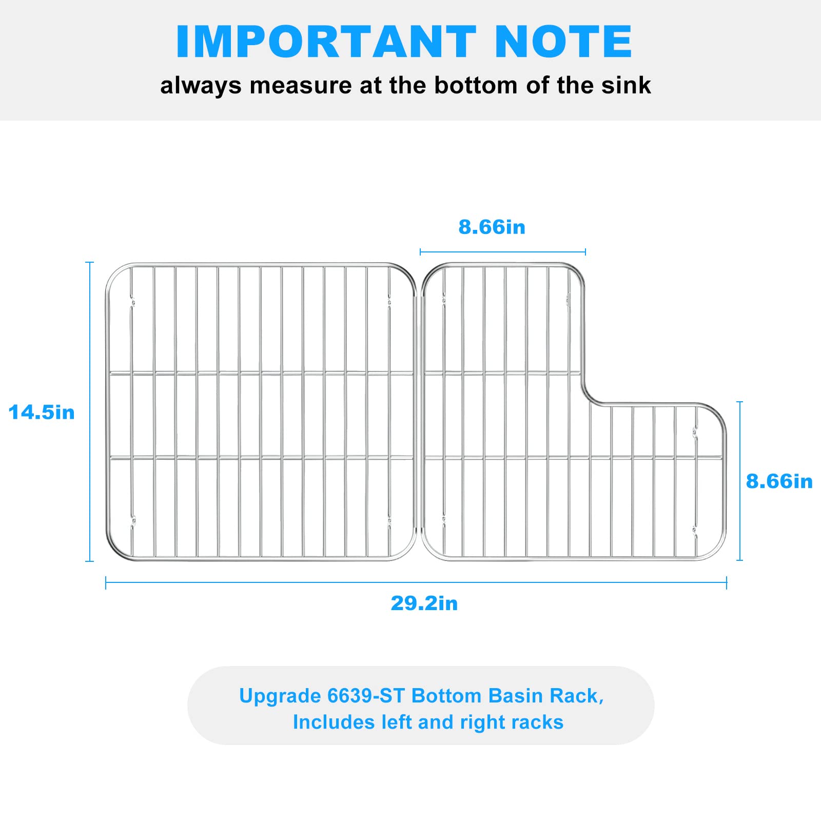 K-6488/6489 compatibility rack dimensions 14-1/2 by 14-11/16 inches for Kohler basins.