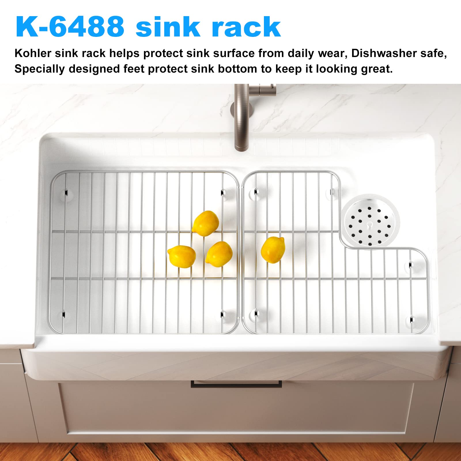 Premium 304 stainless steel resists rust for long-lasting kitchen use.