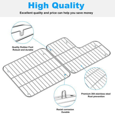 Rubber feet keep the rack steady and prevent scratches on Kohler basin surfaces.