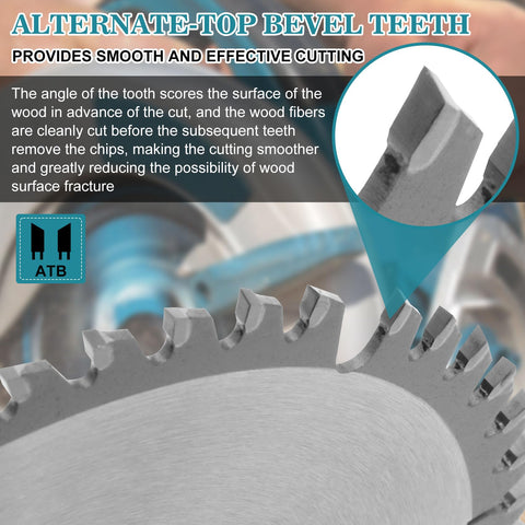 ATB trapezoidal teeth on the blade for efficient, clean edges