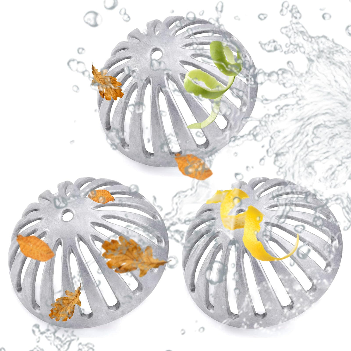 JISON21 three-pack floor sink strainer with dome design for debris-free drainage