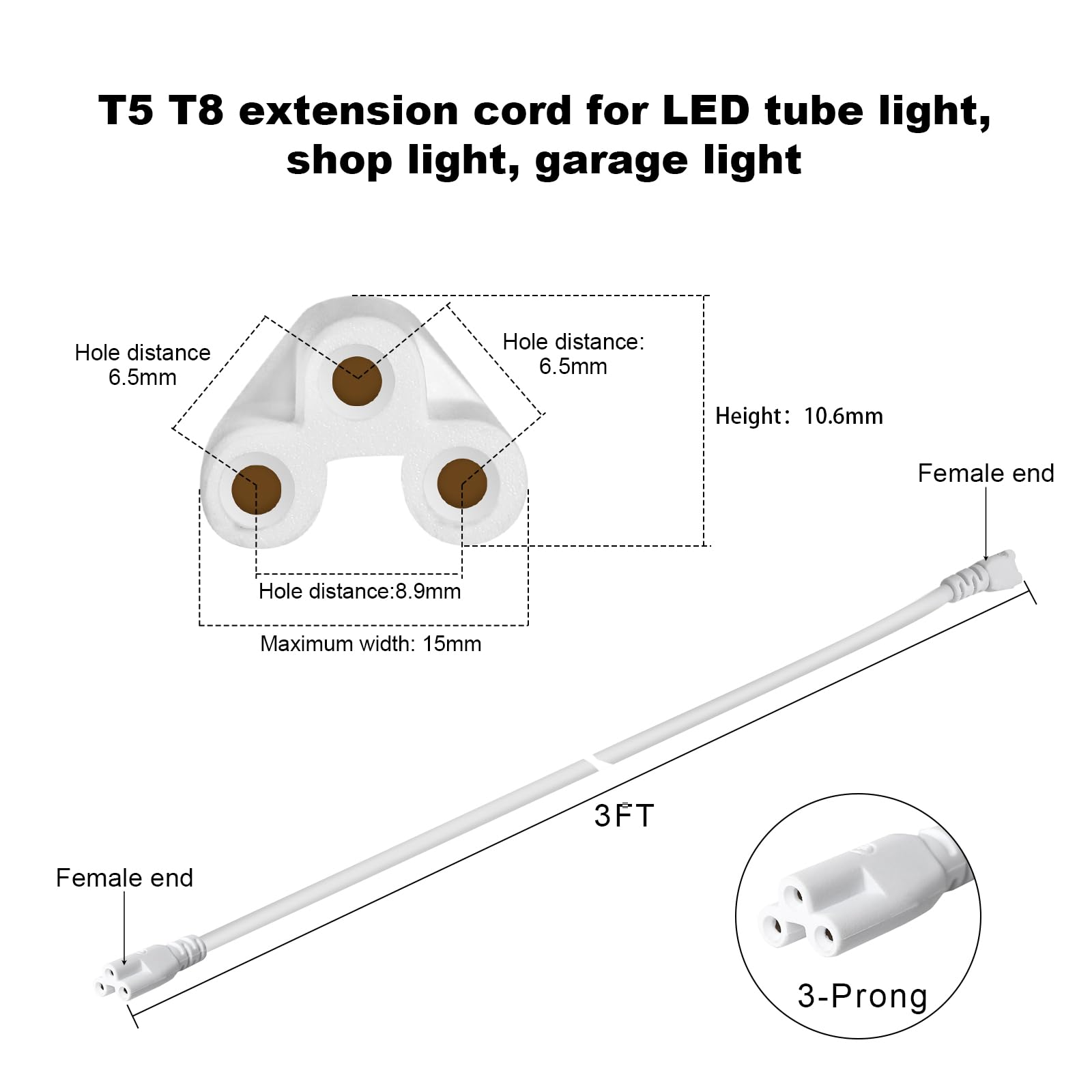 JITISYAPER double-female connector enables safe daisy-chaining of lights