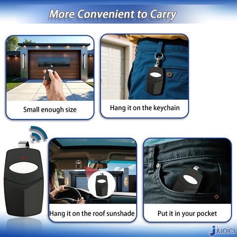 jiuoici 1050 remote packaging includes battery and manual for quick setup.