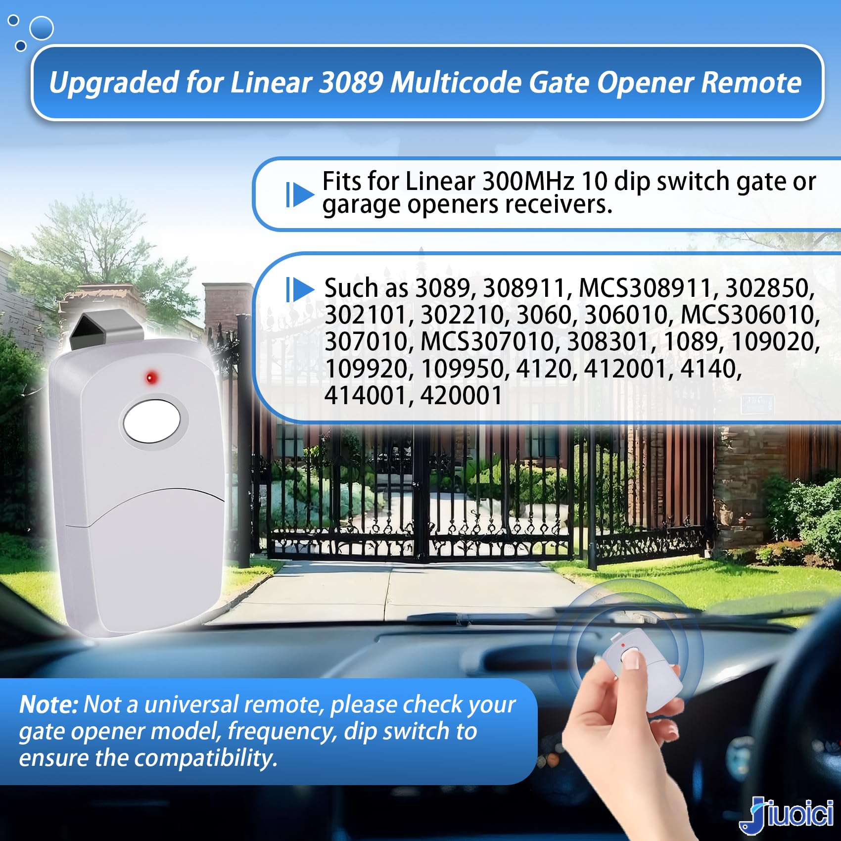 jiuoici 3089 multicode remote side view highlights slim profile for pocket carry