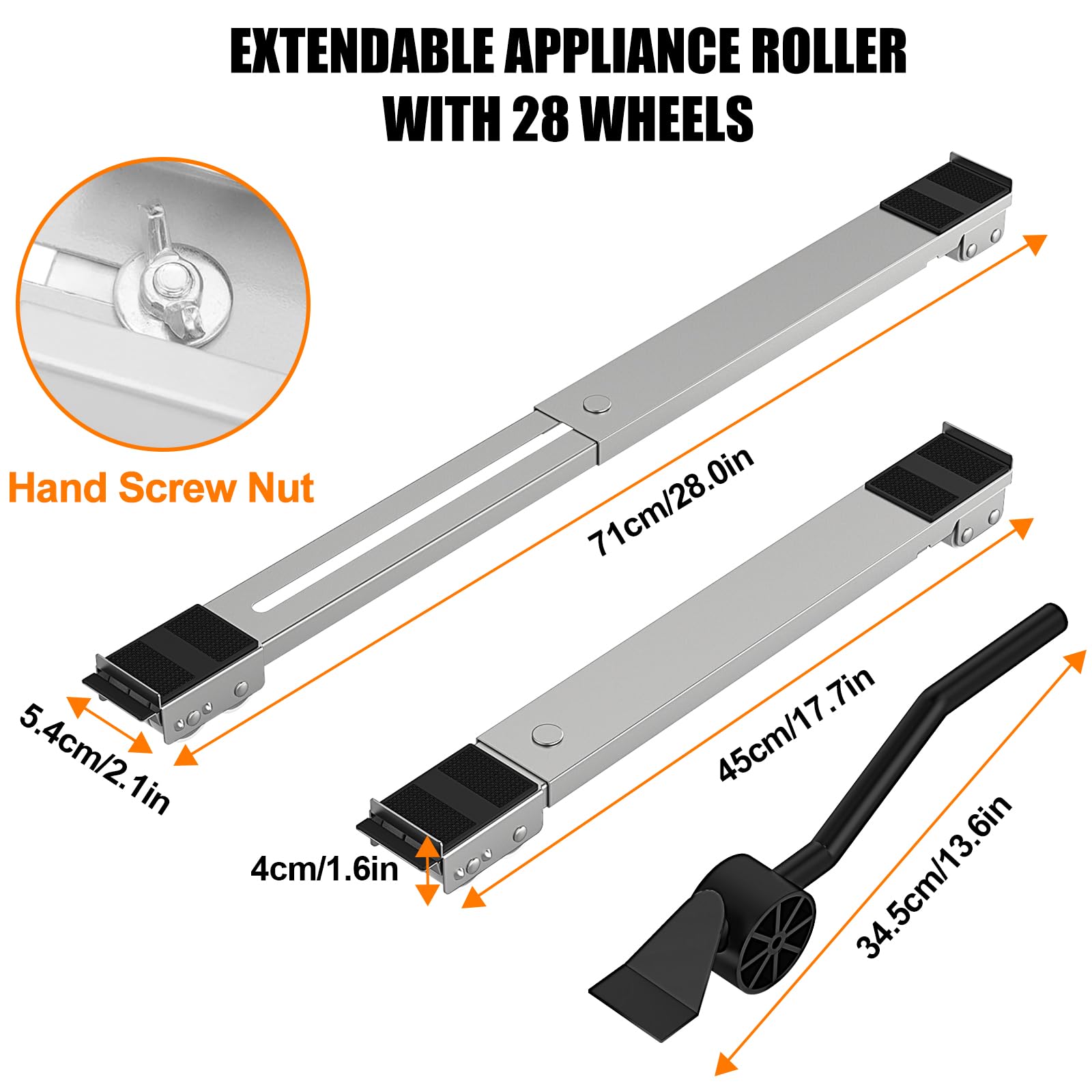 JIUOQUO appliance rollers with 360° wheels glide smoothly on floors