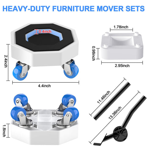 JIUOQUO Furniture Dolly 1500lbs capacity for heavy appliances