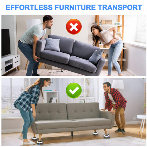 JIUOQUO Furniture Dolly anti slip groove secures items during transport