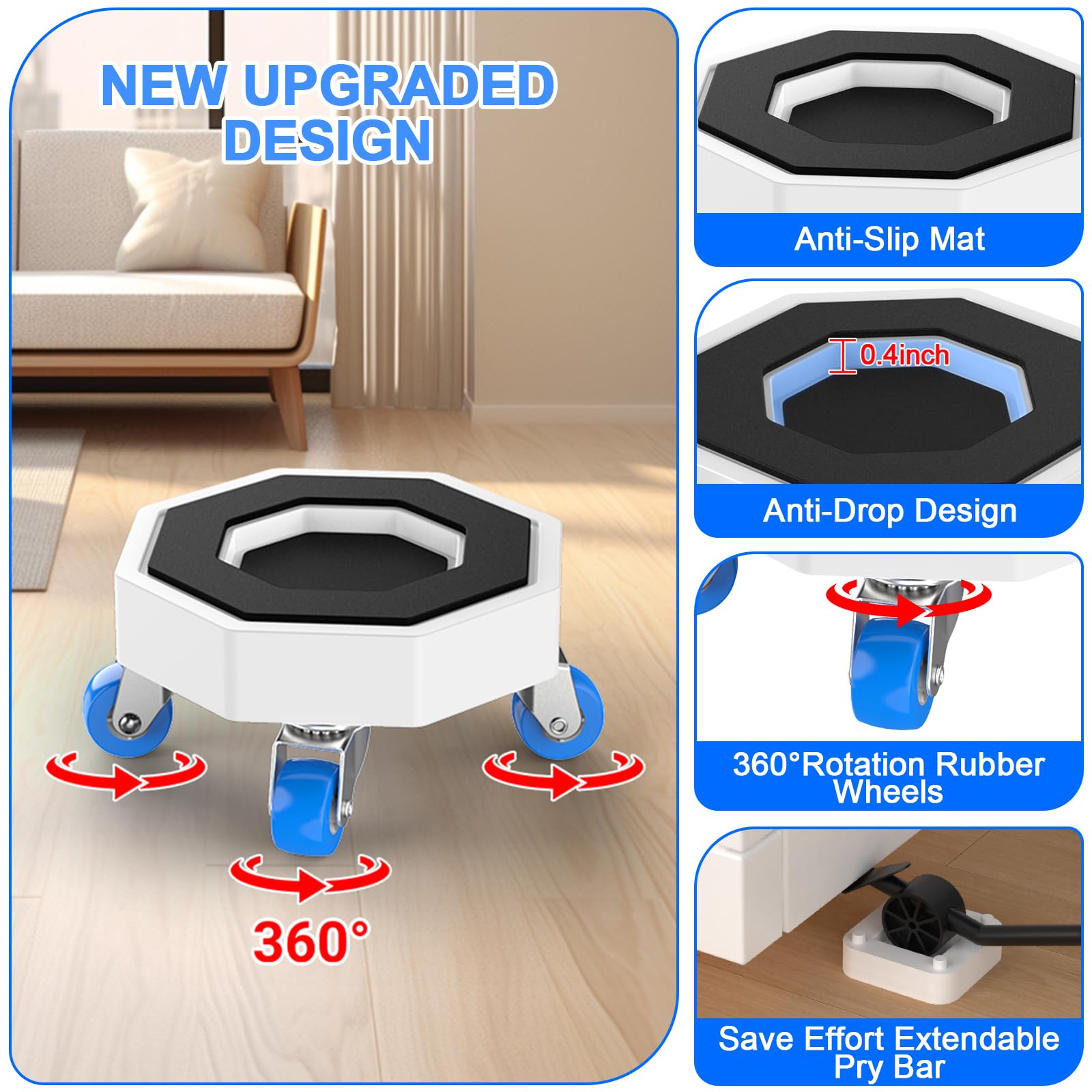 JIUOQUO Furniture Dolly height spacers support precise leveling