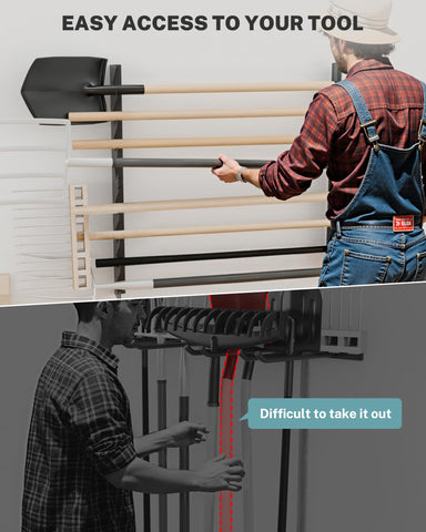 JivaJot horizontal tool rack showing open design for quick access.