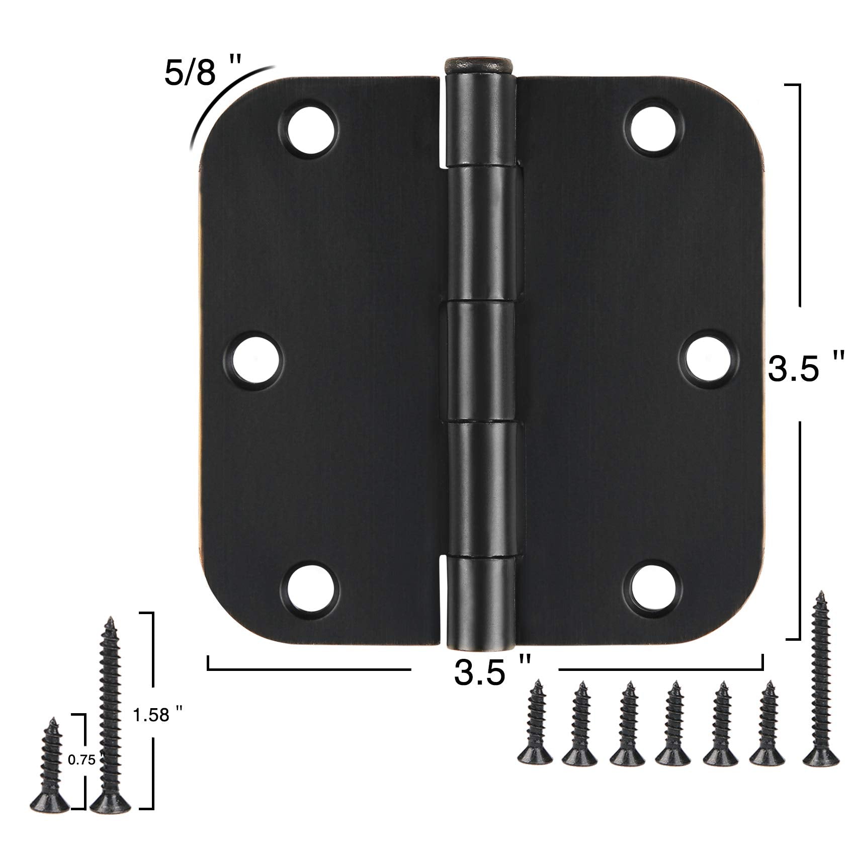 JIW hinges 3-5 inch, side view, highlighting smooth operation and sturdy round profiles