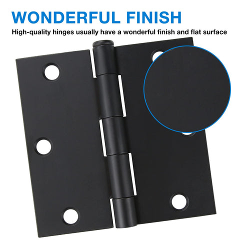JIW matte black hinge showing 270 degree rotation for flexible door swing